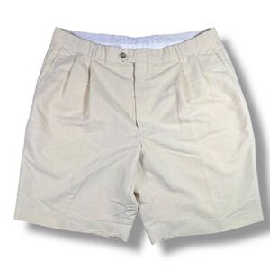 Ballin Relax Tan Beige Pleated‎ Shorts Microfiber Rayon Mens 38 Resort wear